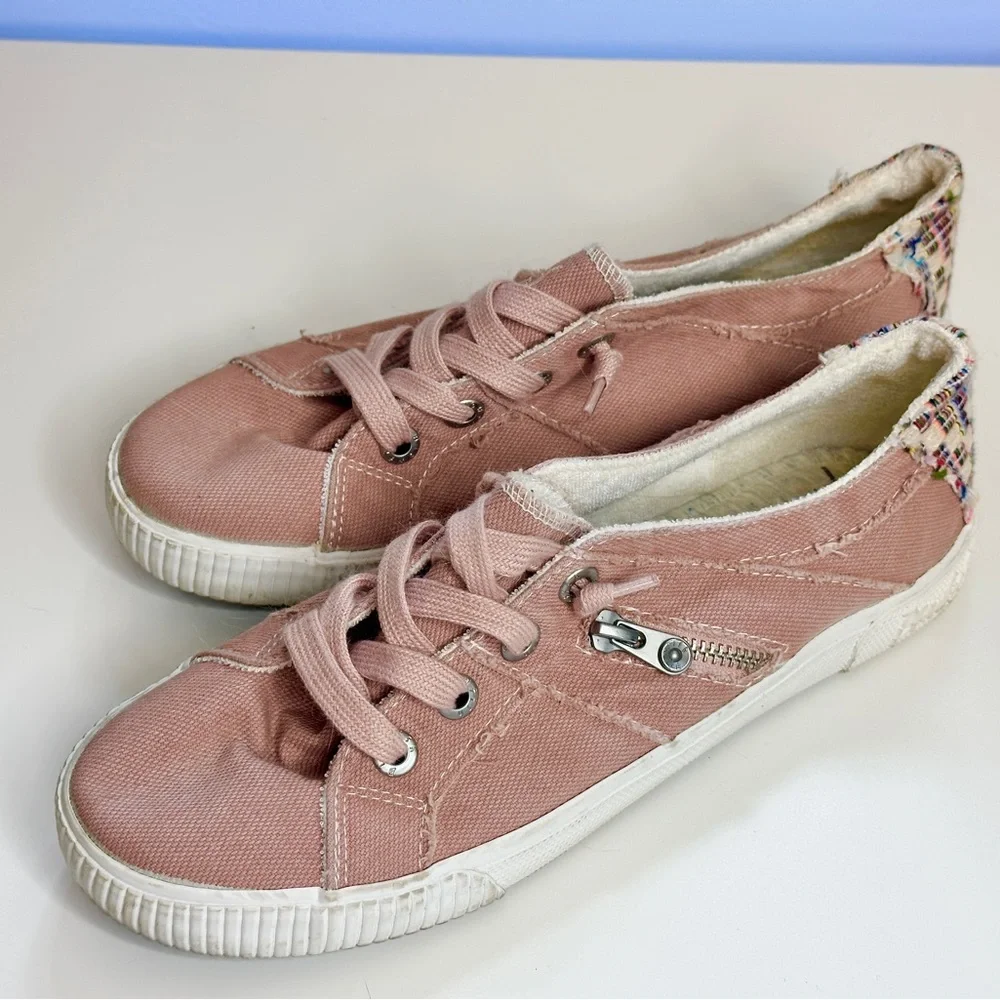 Blowfish Malibu Pink Multicolor Patchwork Canvas Sneakers - Picture 3 of 10